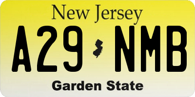 NJ license plate A29NMB