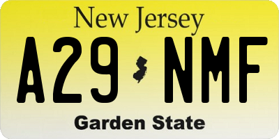 NJ license plate A29NMF