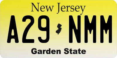 NJ license plate A29NMM