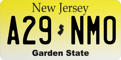 NJ license plate A29NMO