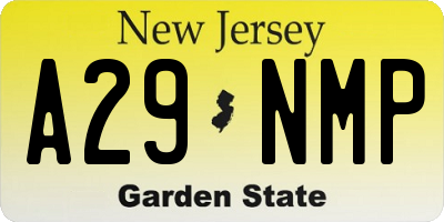 NJ license plate A29NMP