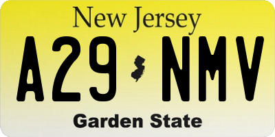 NJ license plate A29NMV