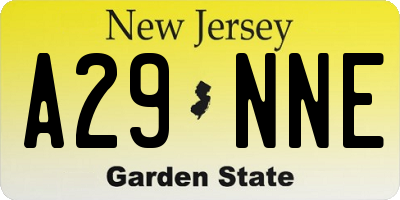 NJ license plate A29NNE