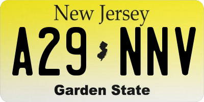 NJ license plate A29NNV