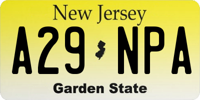 NJ license plate A29NPA