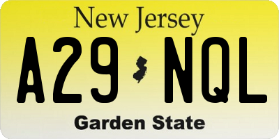 NJ license plate A29NQL