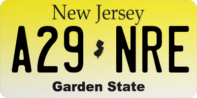 NJ license plate A29NRE