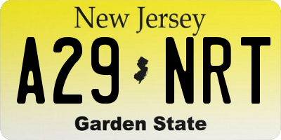 NJ license plate A29NRT