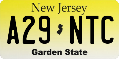 NJ license plate A29NTC
