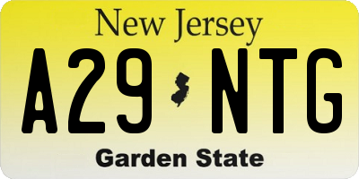 NJ license plate A29NTG