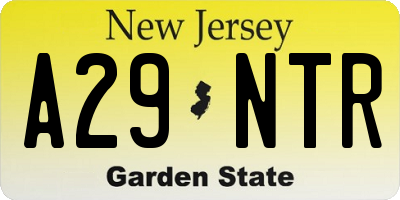 NJ license plate A29NTR
