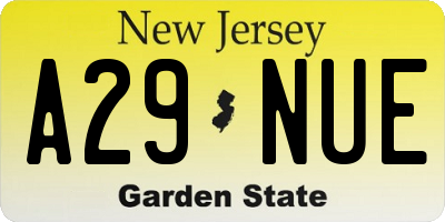 NJ license plate A29NUE