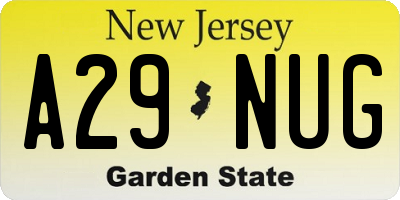 NJ license plate A29NUG