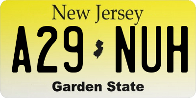 NJ license plate A29NUH