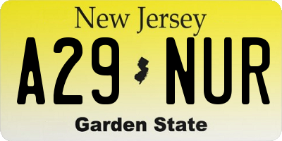 NJ license plate A29NUR