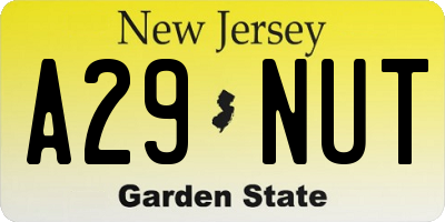 NJ license plate A29NUT