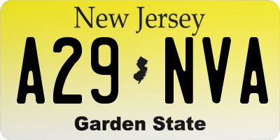 NJ license plate A29NVA
