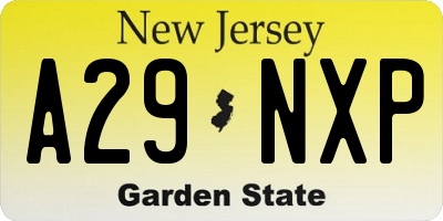 NJ license plate A29NXP