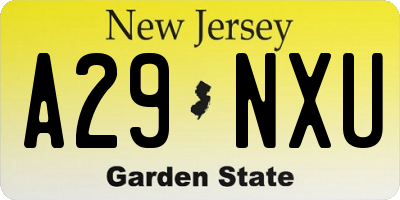 NJ license plate A29NXU