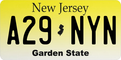 NJ license plate A29NYN