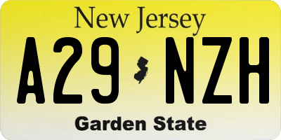 NJ license plate A29NZH