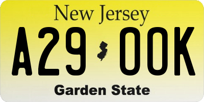 NJ license plate A29OOK