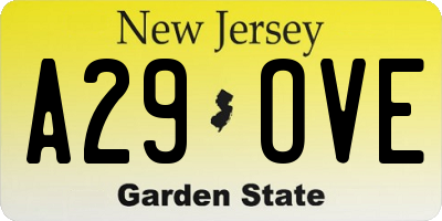 NJ license plate A29OVE