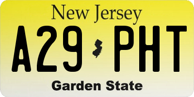 NJ license plate A29PHT