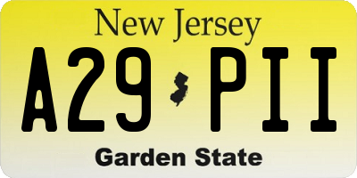 NJ license plate A29PII