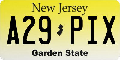 NJ license plate A29PIX