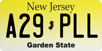 NJ license plate A29PLL