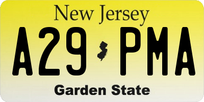 NJ license plate A29PMA