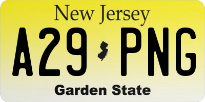 NJ license plate A29PNG