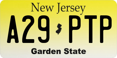 NJ license plate A29PTP