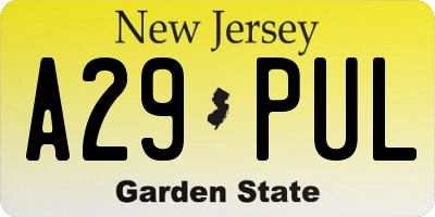 NJ license plate A29PUL