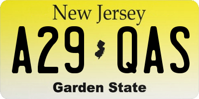 NJ license plate A29QAS