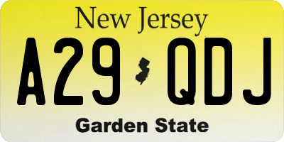 NJ license plate A29QDJ