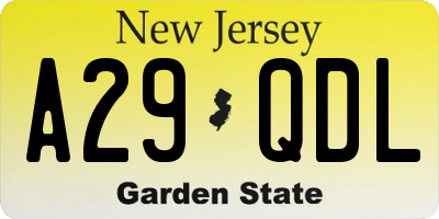 NJ license plate A29QDL