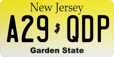NJ license plate A29QDP
