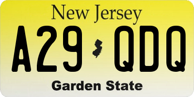 NJ license plate A29QDQ