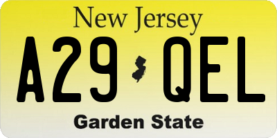 NJ license plate A29QEL