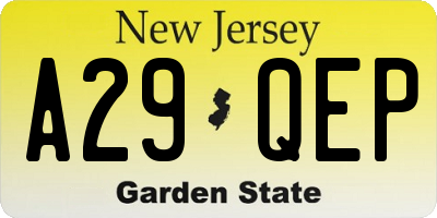 NJ license plate A29QEP