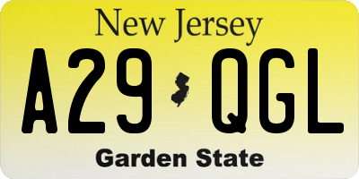 NJ license plate A29QGL