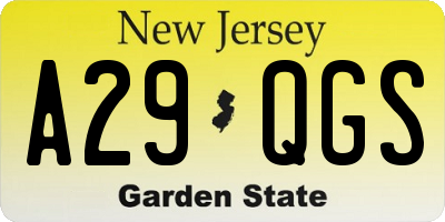 NJ license plate A29QGS