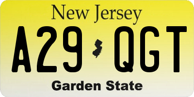 NJ license plate A29QGT