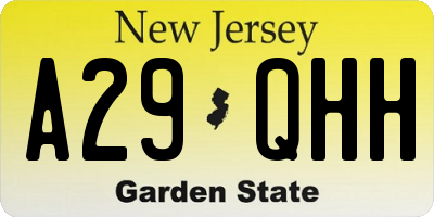 NJ license plate A29QHH