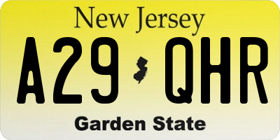 NJ license plate A29QHR