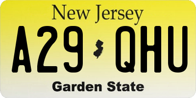 NJ license plate A29QHU