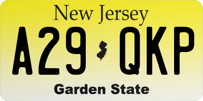 NJ license plate A29QKP