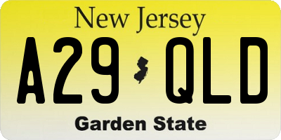 NJ license plate A29QLD